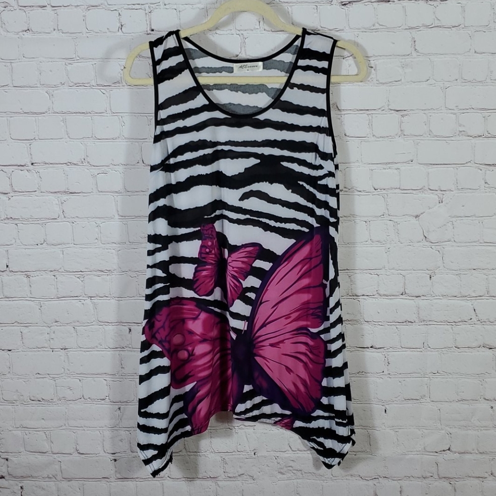 Tank Top Blouse Butterfly XL